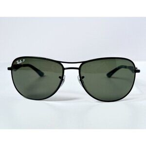 Ray-Ban Black Frame Green Lens Aviator Sunglasses